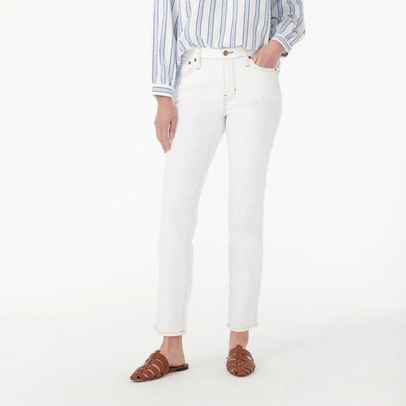 J. Crew Woman's 9" Vintage Straight Crop Jeans White/Gold Size 29P - Picture 1 of 8